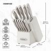 Edgekeeper 13-Piece Stainless Steel Knife Block Set with Built-In Knife Sharpener
