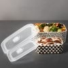 4-Piece Rectangle Ceramic Baking Dish Lid Set - Dot