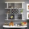 Large Wall Mounted 3 Tier Rustic Bottle Wine Rack,Multifunctional Wooden Wall Mounted Wine Rack,Storage Rack with Wine Glass Holder
