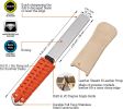 181N Dual-Grit Diamond Sharpening Stone File Garden Tool Knife Sharpener with Leather Strop Coarse 325 / Extra Fine 1200 Grit for Lawn Mower Blade
