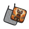 Yorkshire Terrier Fall Pair of Pot Holders Kitchen Heat Resistant Pot Holders Sets Oven Hot Pads for Cooking Baking BBQ, 7 1/2 x 7 1/2