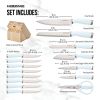 Classic 16-Piece Natural Knife Block Set with Kitchen Shears, Ice Blue