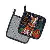 NEW Pit Bull Terrier Christmas Pair of Pot Holders Kitchen Heat Resistant Pot Holders Sets Oven Hot Pads for Cooking Baking BBQ, 7 1/2 x 7 1/2