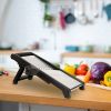 Mandoline Food Slicer Stainless Steel Food Cutter Vegetable Fruit Chopper Grater Peeler Kitchen Julienne Slicer with 5 Adjustable Blades Food Holder