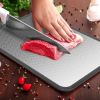 2Pcs Double Sided Cutting Board Stainless Steel PP Chopping Board Lightweight Kitchen Cutting Board Mesh Design with Grinding Zone Knife Sharpener Han