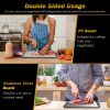 2Pcs Double Sided Cutting Board Stainless Steel PP Chopping Board Lightweight Kitchen Cutting Board Mesh Design with Grinding Zone Knife Sharpener Han