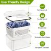 5Pcs Fruit Vegetable Containers with Removable Drain Basket Leakproof Lid Stackable Food Storage Organizer for Fridge Dishwasher Safe