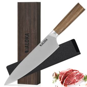 Chef Knife - 8-Inch Professional Japanese Kitchen Knife, Ultra Sharp Gyuto Knife Full Tang Ergonomic Natural Wood Handle, Cooking Knife With Gift Box (Option: 8inch chef knife)