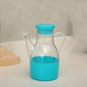 1pc Household Soy Sauce Vinegar Seasoning Bottle Anti-spill Oil Kitchen Supplies Plastic Seasoning Bottle Sesame Oil Sesame Oil Pot Bottle (Color: Blue)