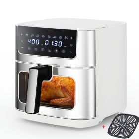 6.34QT Multi-Function Air Fryer with Ceramic Coating Suitable for Roast, Bake, Broil, Dehydrate, Reheat & Keep Warm, Digital Temperature (90°F-450°F) (Color: White)
