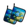Hydrangeas in Watercolor Pair of Pot Holders Kitchen Heat Resistant Pot Holders Sets Oven Hot Pads for Cooking Baking BBQ, 7 1/2 x 7 1/2