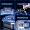 Yakimoto 2/4/6/8/10 PCS Extra-Large Stainless Steel Food Storage Containers With Blue Lids - Deep Design, Airtight Seal