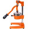 Cast Iron Citrus Juicer , Extra-Large Commercial Grade Manual Hand Press , Heavy Duty Countertop Squeezer for Fresh Orange Juice ,orange color