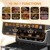 Dual Basket Air Fryer Oven, Digital Control, Clear-View Window, Versatile Air Fryer for Roasting, Baking, Reheating Healthy Meals