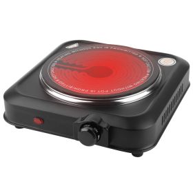 1000W Electric Infrared Single Burner Portable Heating Hot Plate Stove Countertop RV Hotplate with 7.5” Glass Cooktop Stepless Temperature Adjustments (Option: HG_ElectricSingleBurner_GPCT5381)